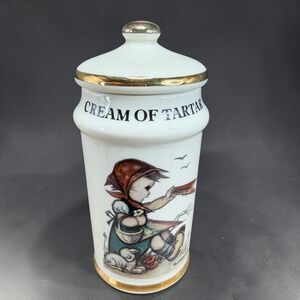 Vintage 1987 MJ Hummel Cream of Tartar Spice Jar ARS AG Gold Trim Ceramic Japan